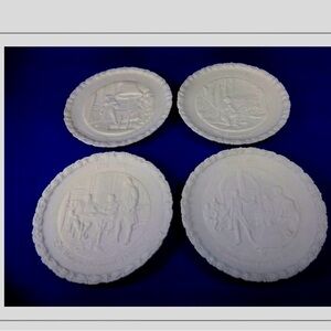 Set of 4 Fenton Bicentennial Collector’s Plates, White Milk Glass